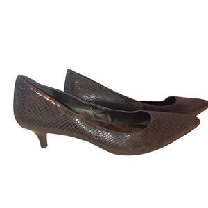 Calvin Klein Women's Nicki Classic Python Print kitten heels, Black size 9.5